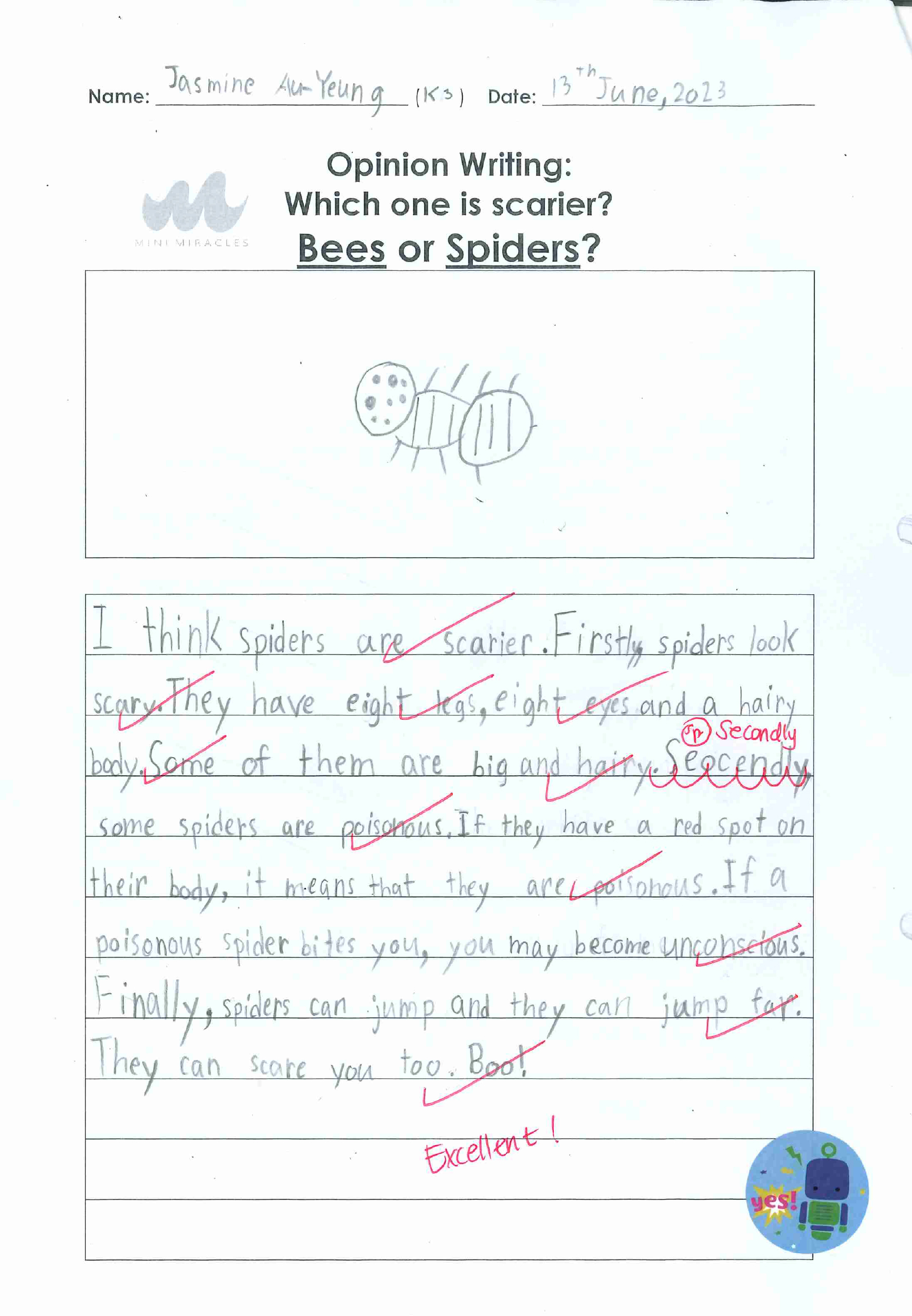 Jasmine Au Yeung – Which one is scarier Bees or Spiders
